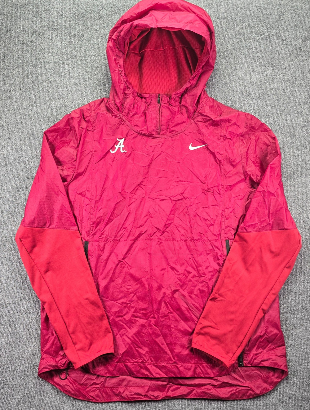 Nike Alabama Crimson Tide Fly Rush Pullover Hoodie Mens Large Red Windbreaker